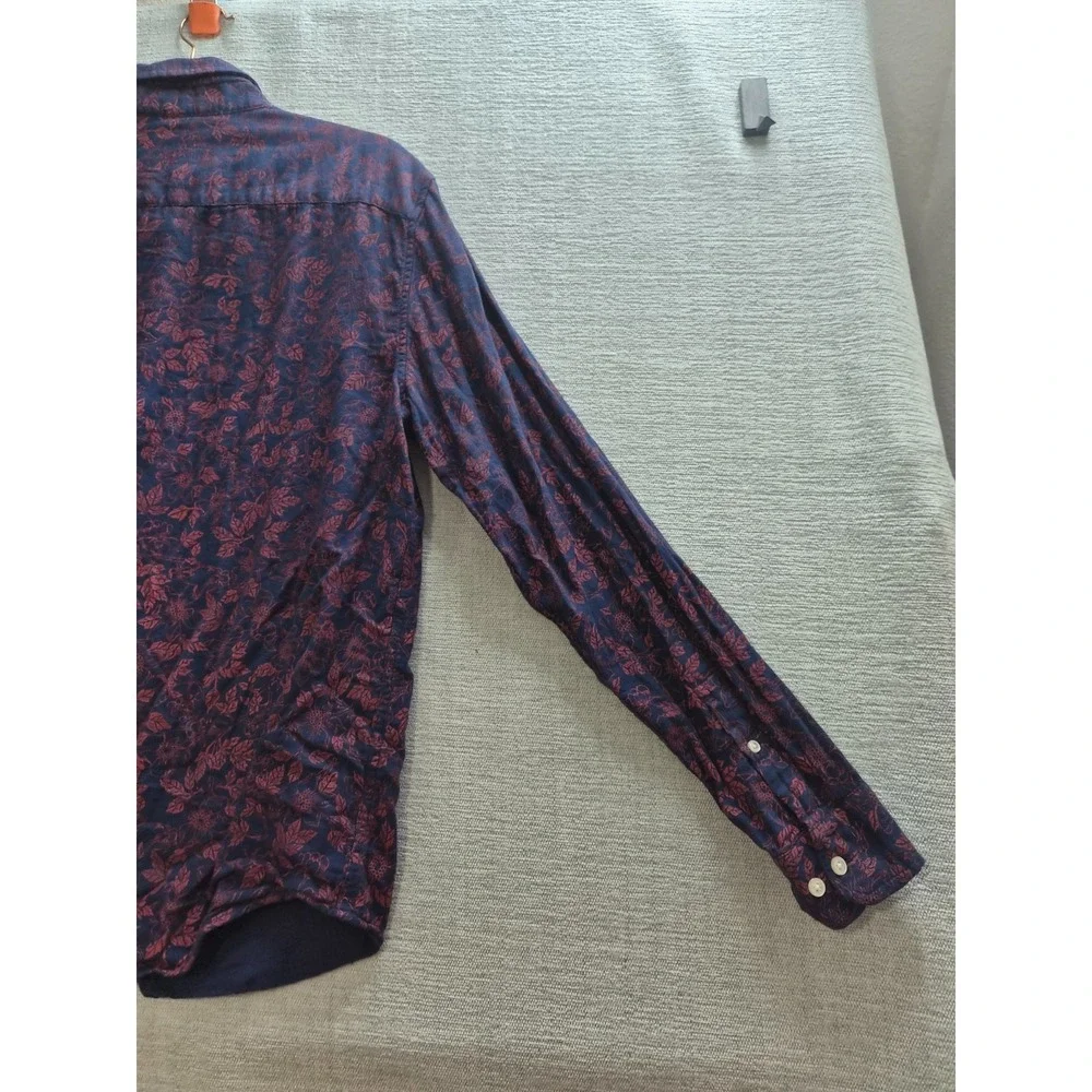 Banana Republic Shirt Mens Large Multicolor Floral Untucked Slim Fit Button Down